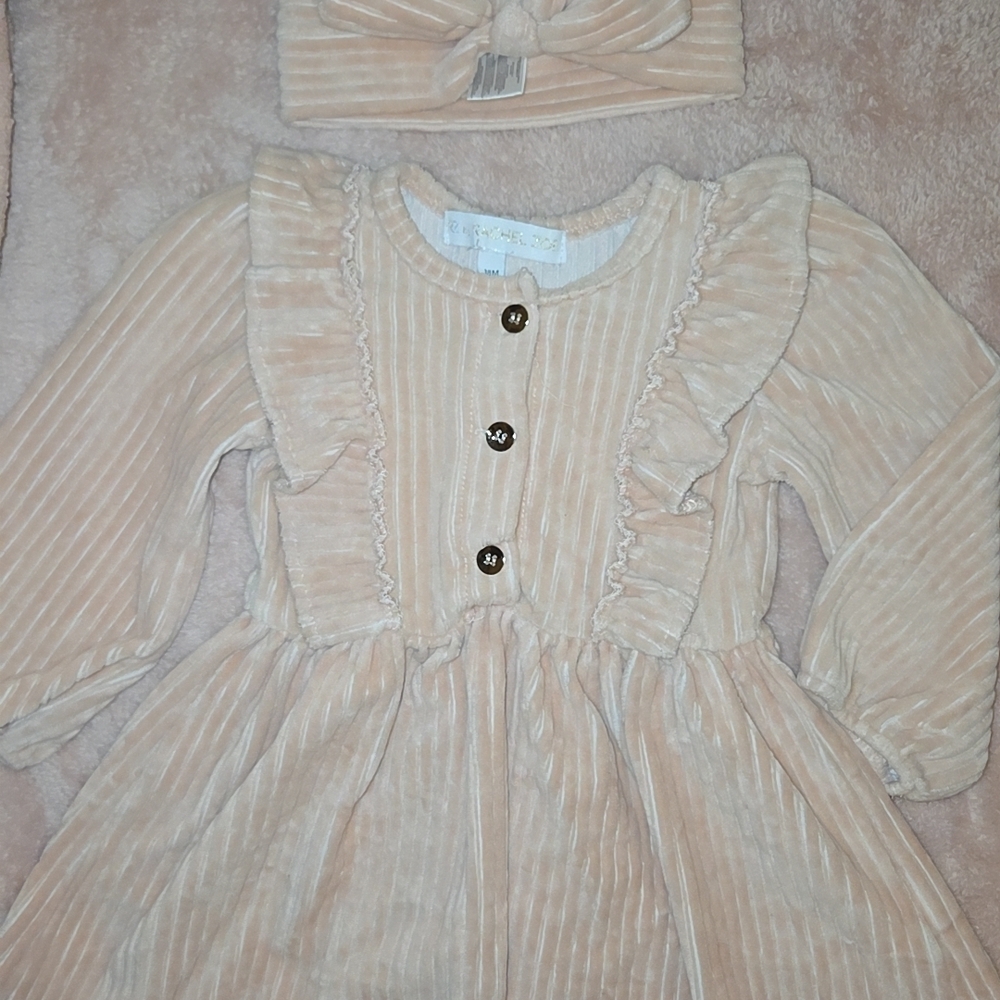 Adorable Light Pink Baby Dress with Headband